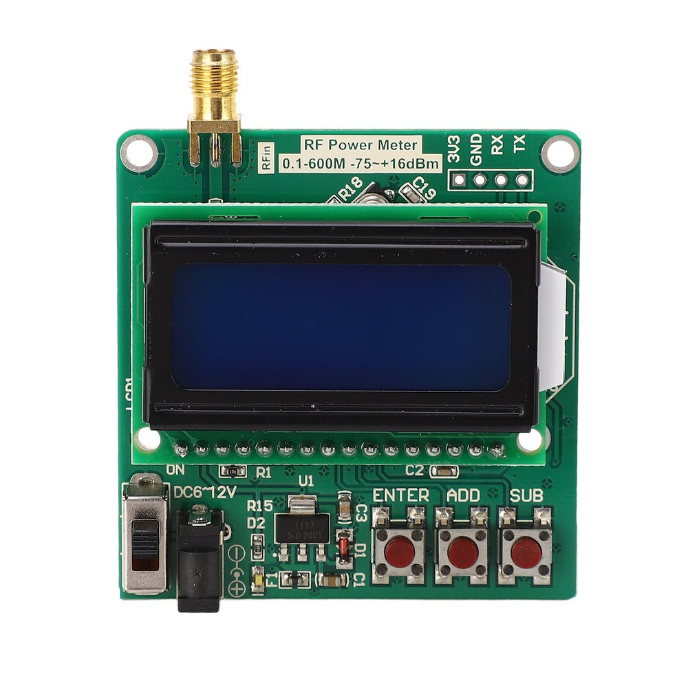 RF Power Meter Digital Display Settable Power Attenuation Logarithmic Detect