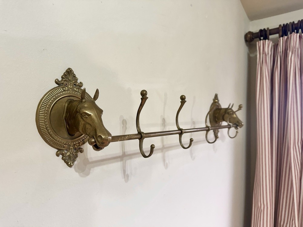 Mid century brass coat rail.