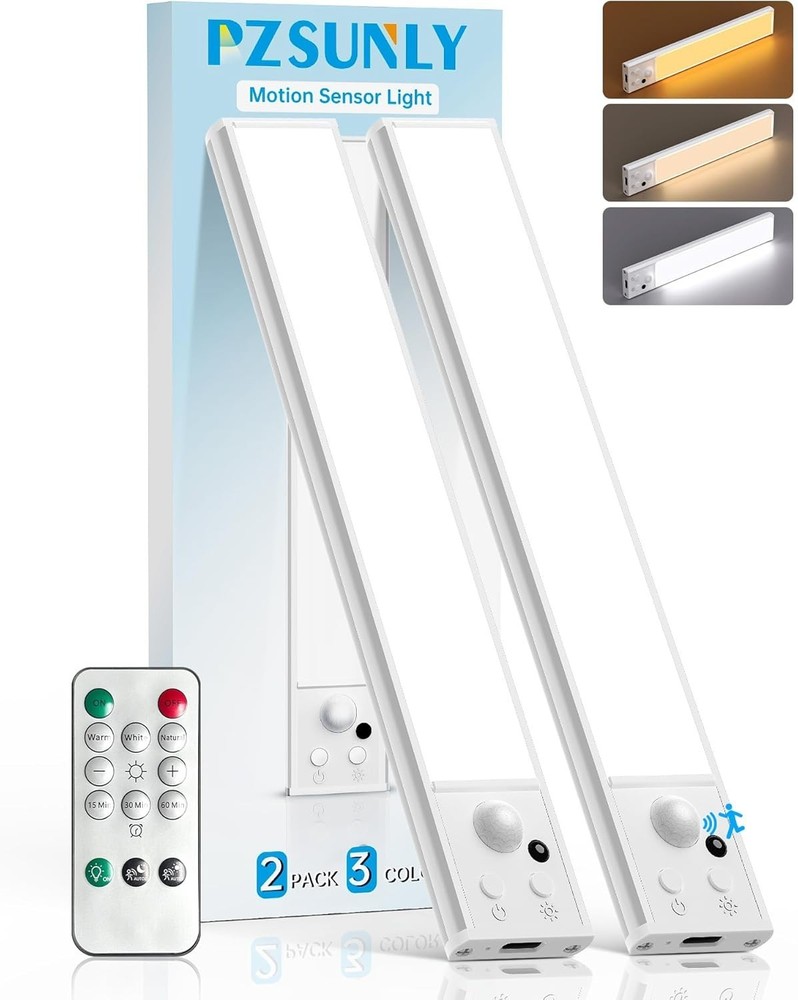 under Cabinet Lights Wireless with Remote Control Dimmable Battery Operated LED