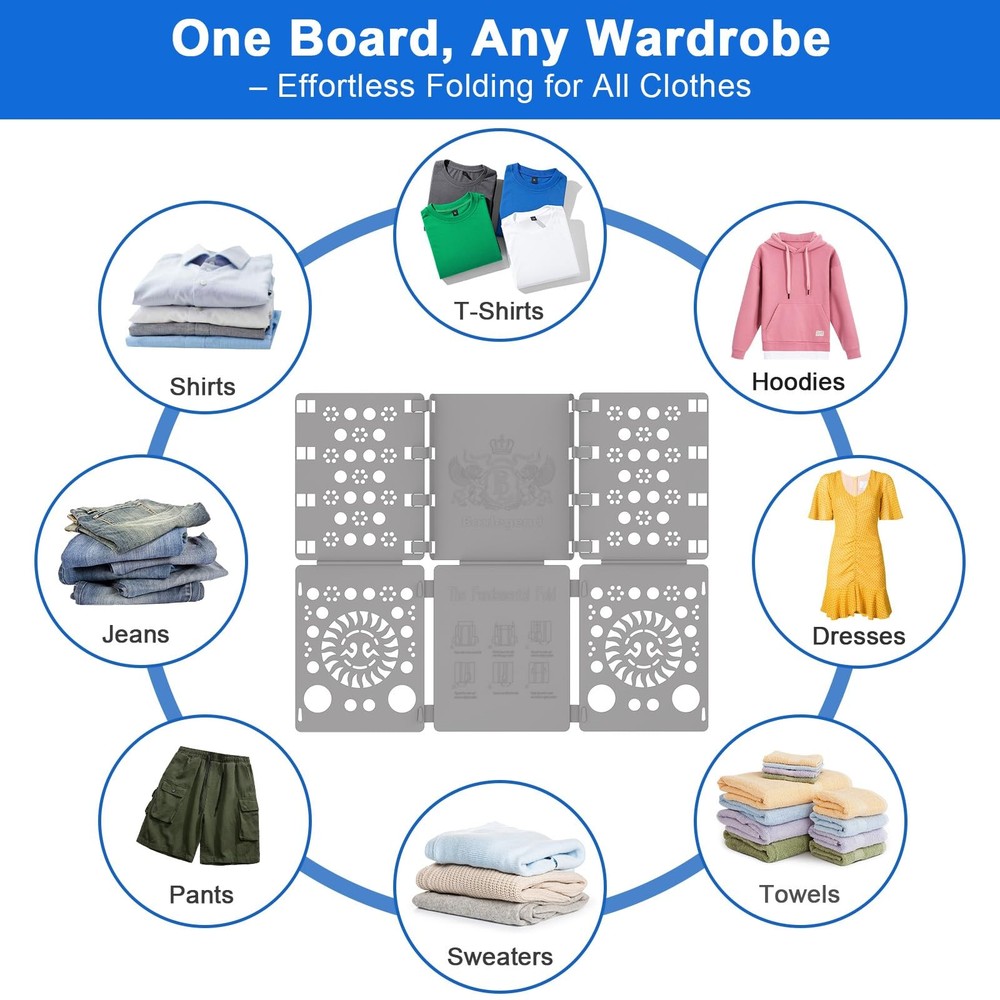 V3 Shirt Folding Board t Shirts Clothes Folder Durable Plastic Laundry folder...