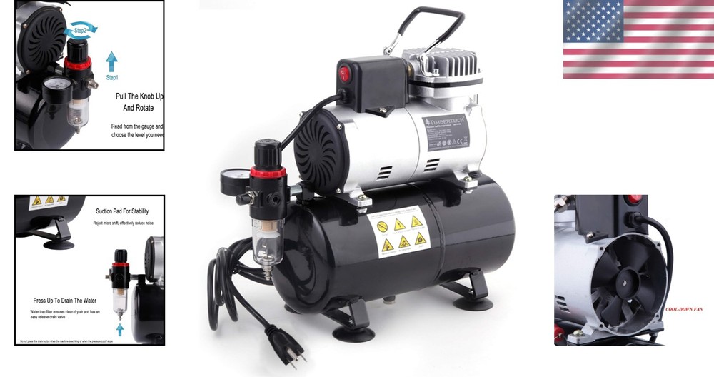 Upgraded Mini Airbrush Compressor with Cooling Fan