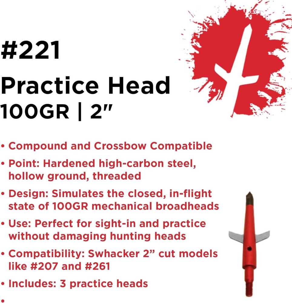 Swhacker Practice Head (Pack of 3) 2/100 Gra, Red
