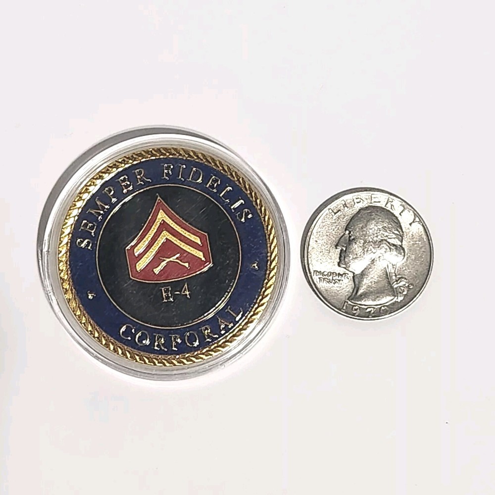 (1) CORPORAL E-4 Rank USMC Challenge Coin US Marine Corps USMC