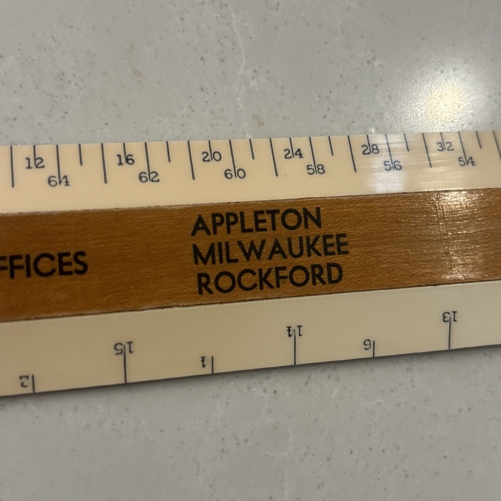 Vintage Wood Ruler Engineering Drafting - Flexicore Wisconsin