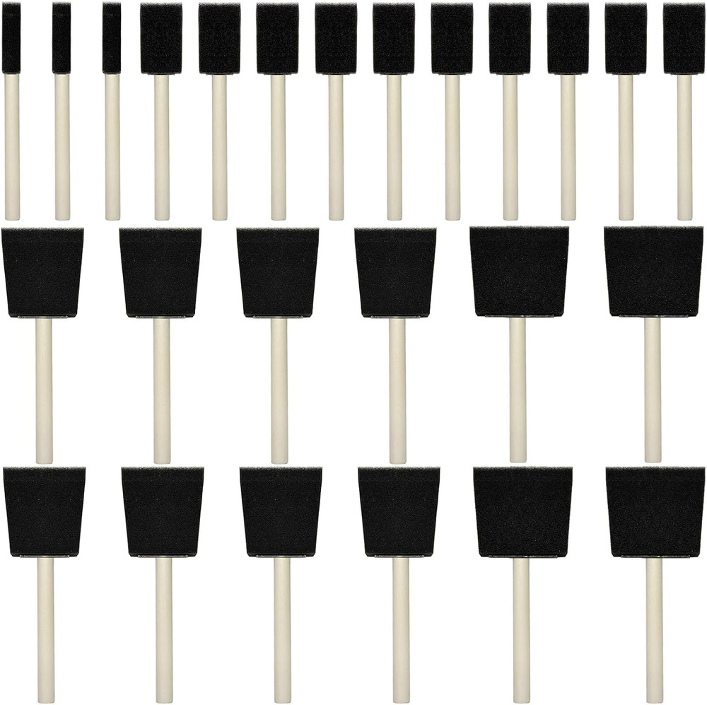 Foam Brush 25pcs with High Density Foam for Multi Project(1/2", 1", 2", 3")