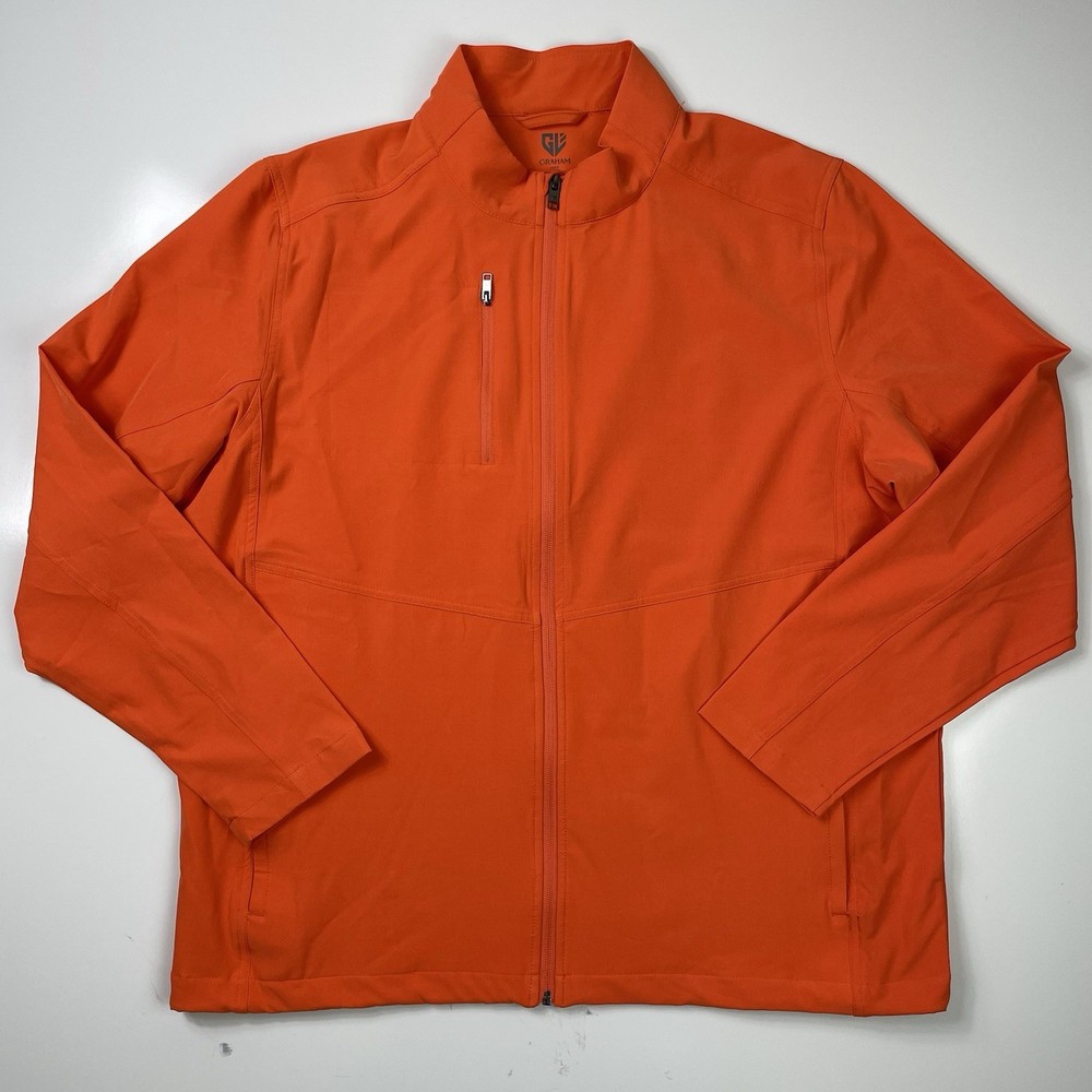 Graham Luxe Men’s Kash Heather Orange Golf Jacket Size XL