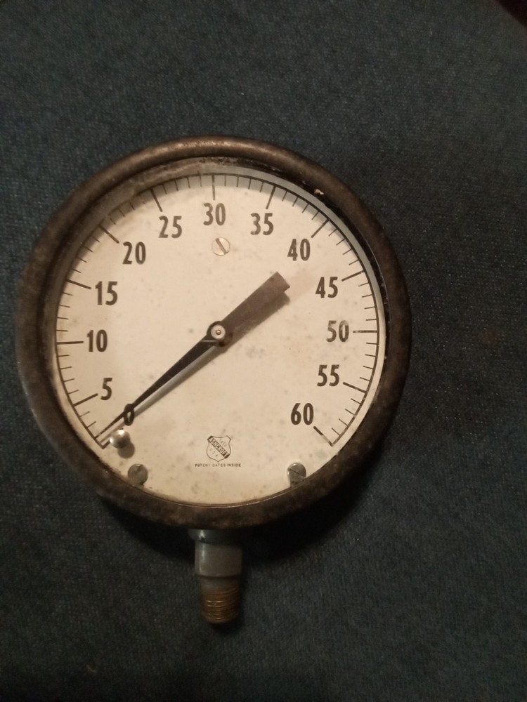 Ashcroft Pressure Gauge Steampunk 5" diameter  0-60