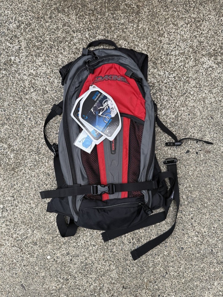 Y2K DAKINE Drafter 11L Hydration Backpack Quick Disconnect Compression Red/Gray