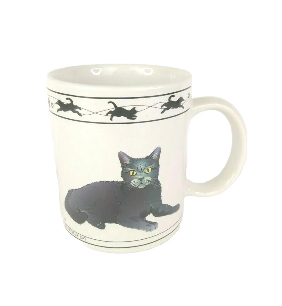 Cat Lovers White Coffee Mug Chartreux & Turkish Cats Cup