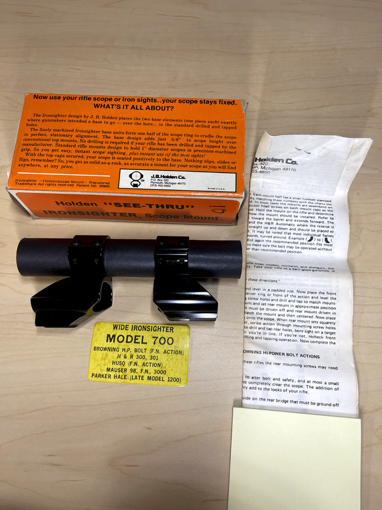 Holden Ironsight Model 700 See Thru Scope Mount