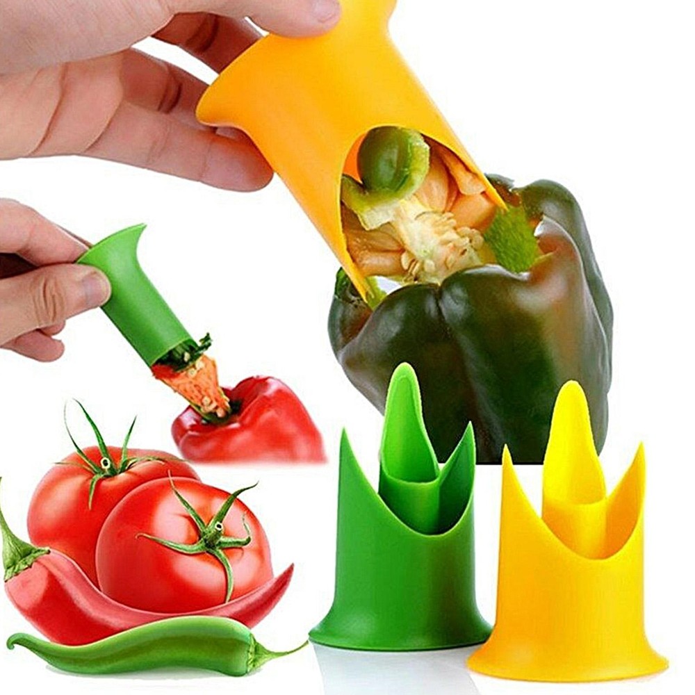 Tomato Corer Tool 2PCS Kitchen Vegetable Core Remover Portable Corer Tool Random