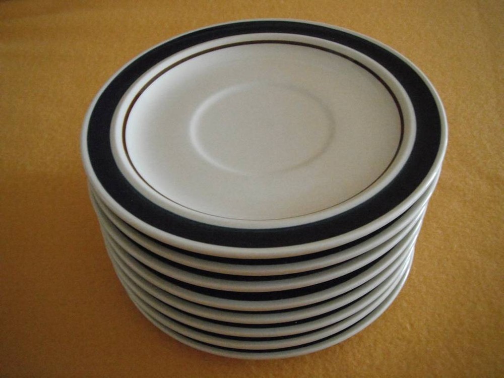 STONEWARE SAUCER JAPAN BLUE WITH RUST EXCELLENT MULTIPLE AVAILABLE 6.25"