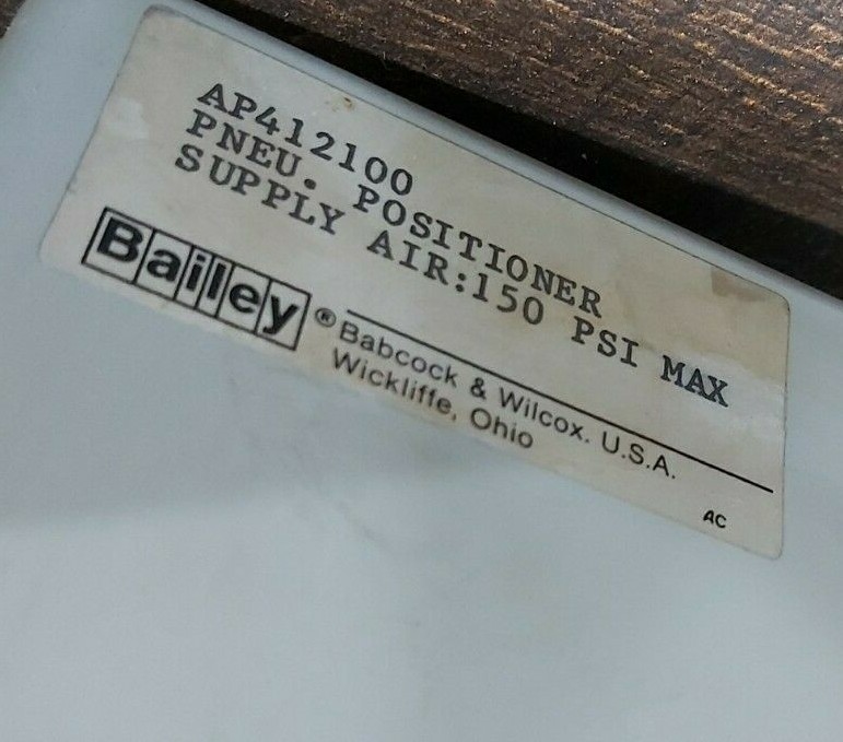 BAILEY AP412100 PNEUMATIC POSITIONER 150-PSI MAX