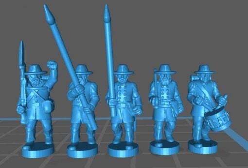 ACW Command , with Hat, Confederate - 15mm Minis