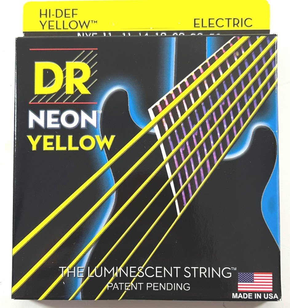 DR Strings Guitar Strings Electric Neon Yellow 11-50 Heavy