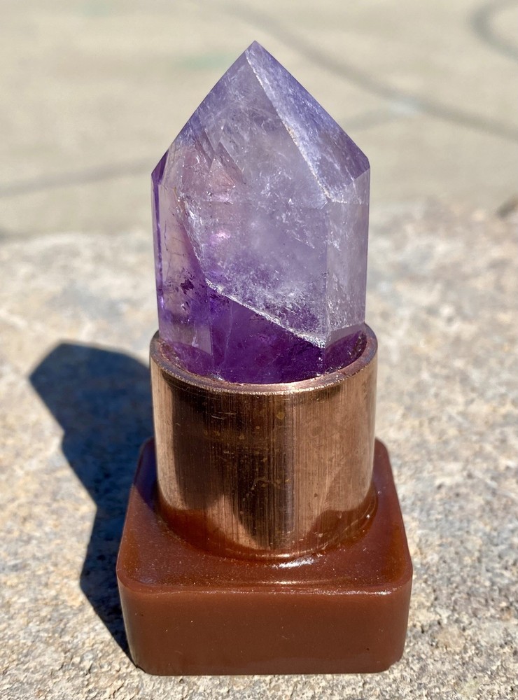 Orgone Mini Cloudbuster Set Amethyst Scepter Point Copper Pipe