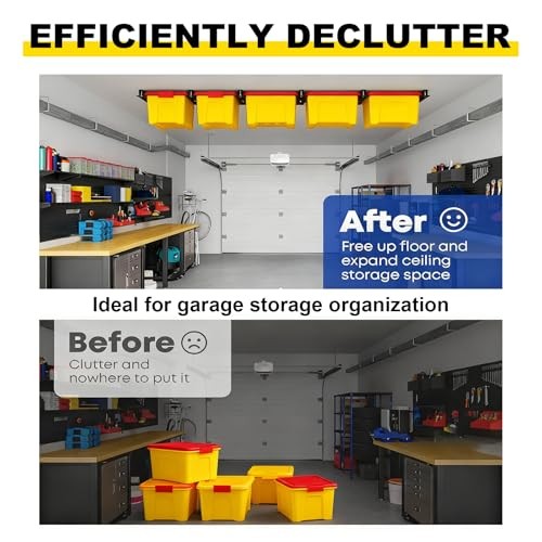 Yuleimy Overhead Garage Storage Rack 6-Pack - Heavy Duty Garage Ceiling 6 Pack