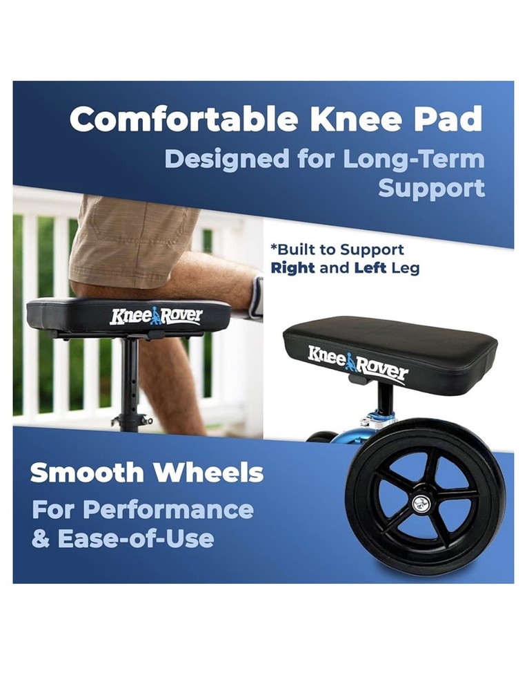 KneeRover Steerable Knee Walker Metallic Blue - Preowned-USED