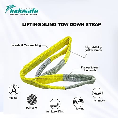 3FT Lift Sling Straps, 2 Ply Polyester Rigging Straps, 1inch Web Sling,
