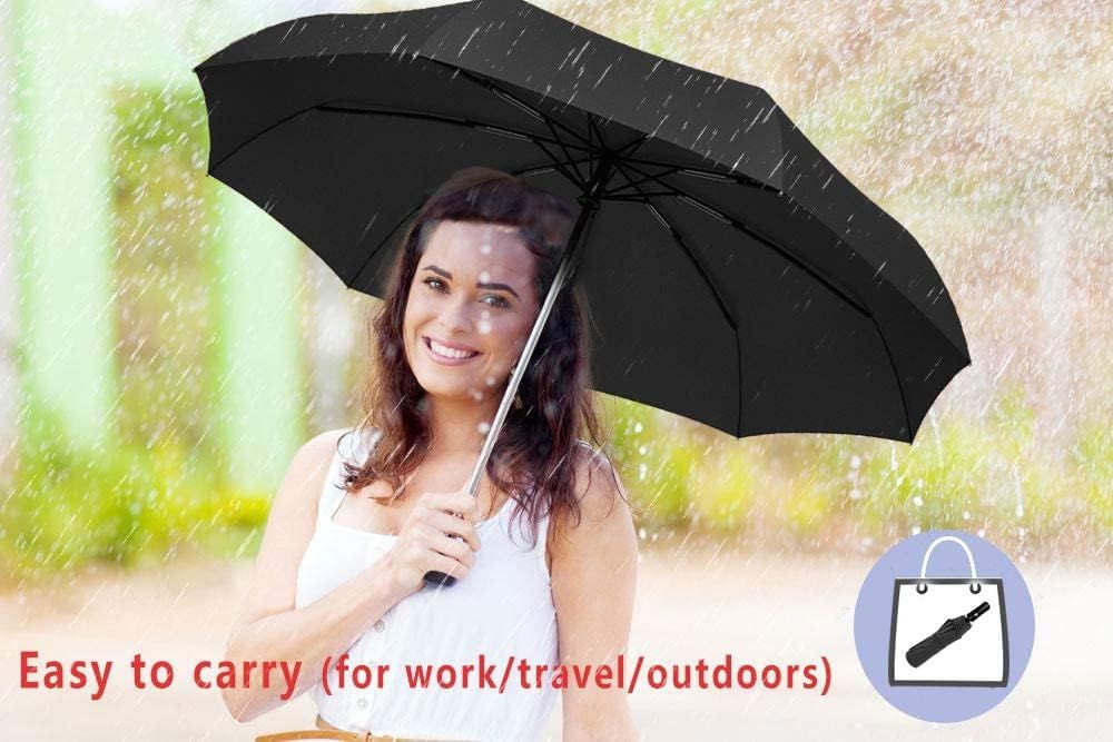 SIEPASA Windproof Travel Compact Umbrella-Automatic Small Size, Black
