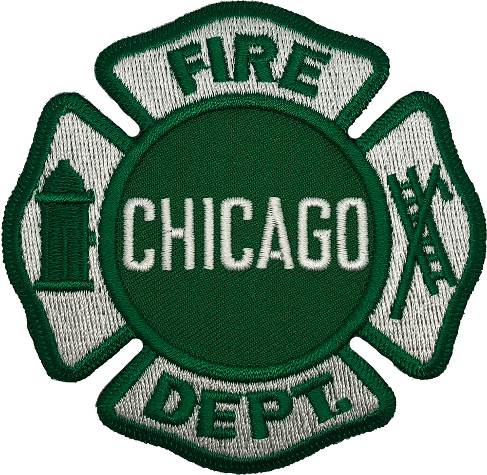 CHICAGO FIRE DEPARTMENT MALTESE PATCH: Green