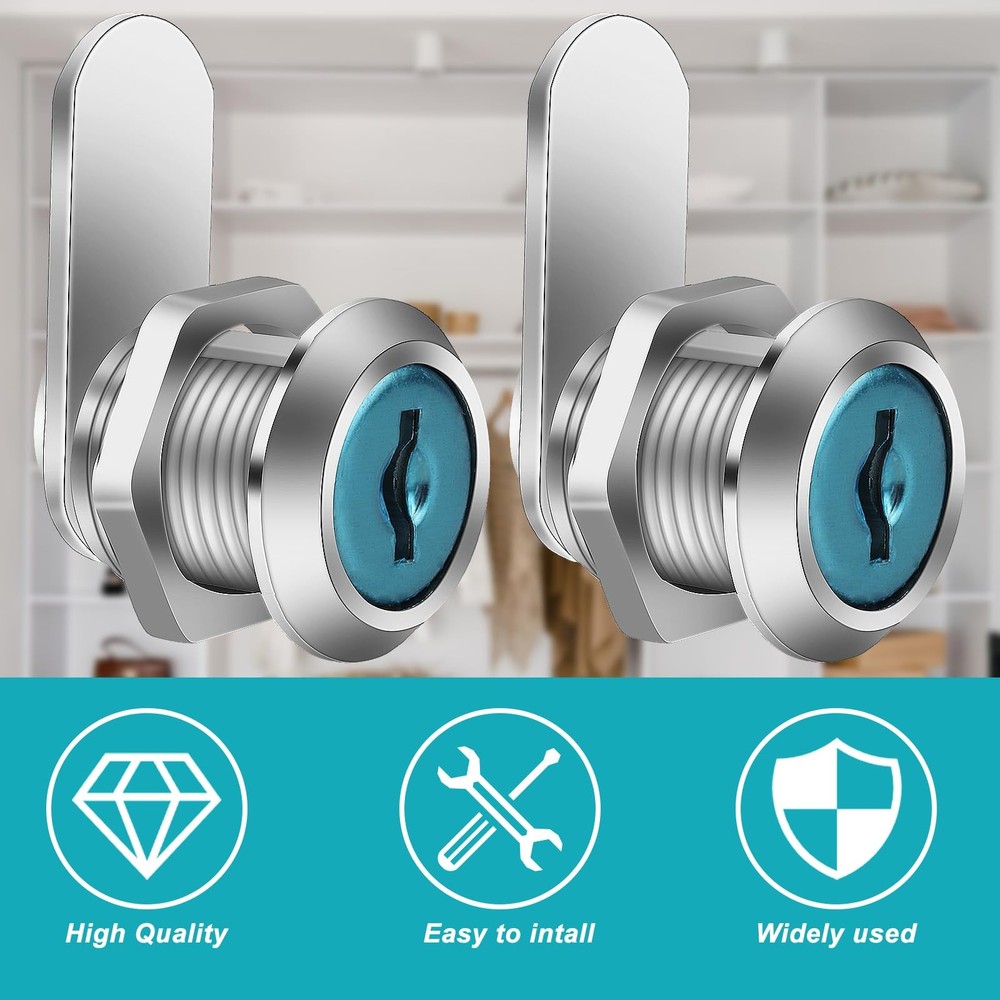 2 PCS Mailbox Locks, Lock 16 mm, Comes with 4 Different Silver