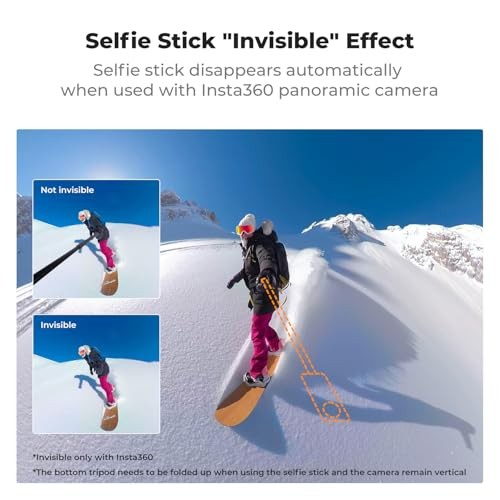 Invisible Selfie Stick, Extension Long Pole (120cm/47.2in)