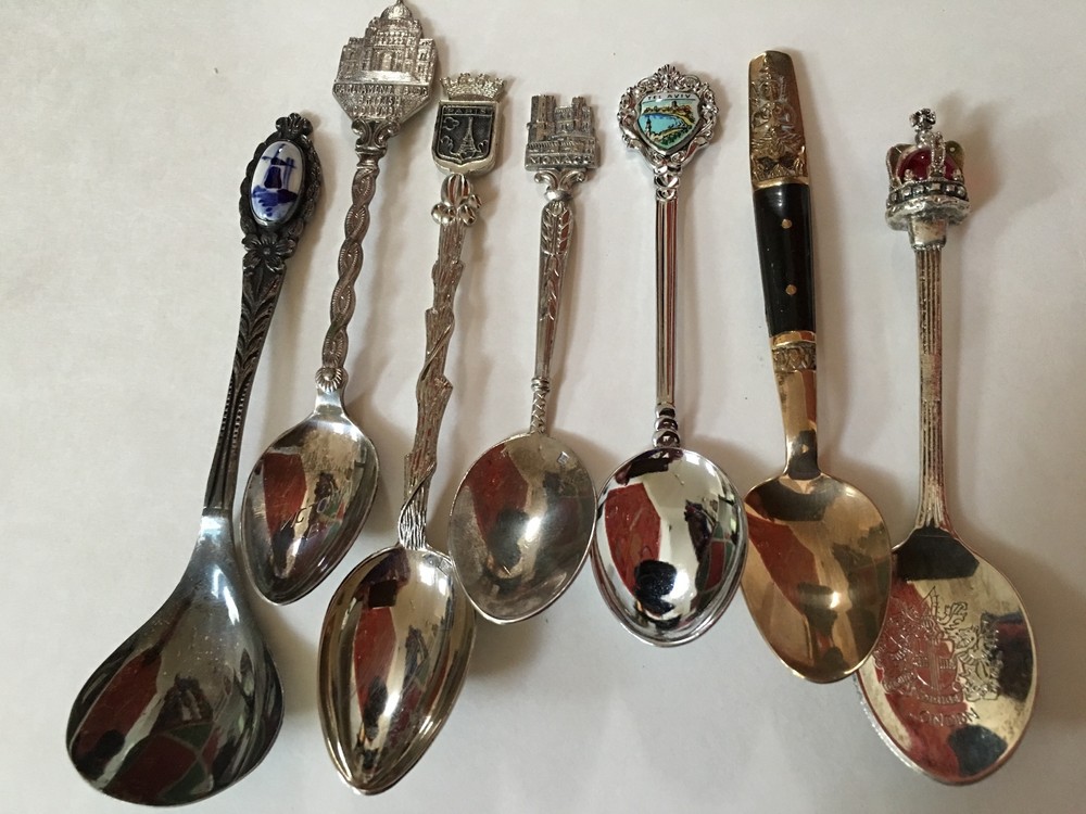 7 Vintage International Souvenir Spoons