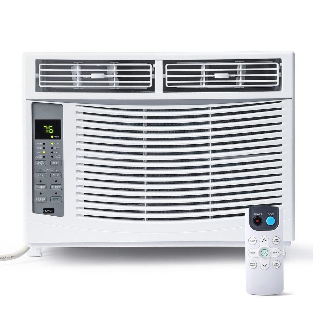 ➕6000 BTU Window Air Conditioner Remote & App Control Timer Function WiFi AC Uni