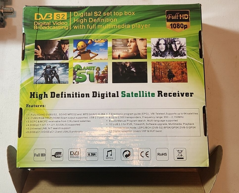 Dvb S2 Digital s2 Set tip box HD w/ multimedia player Open Box