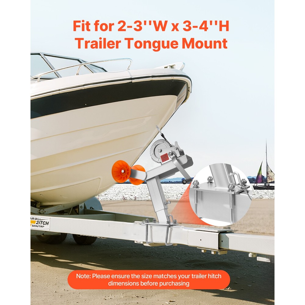 Boat Trailer Winch Stand with Roller 1200 lbs Winch Boat Winch Mount