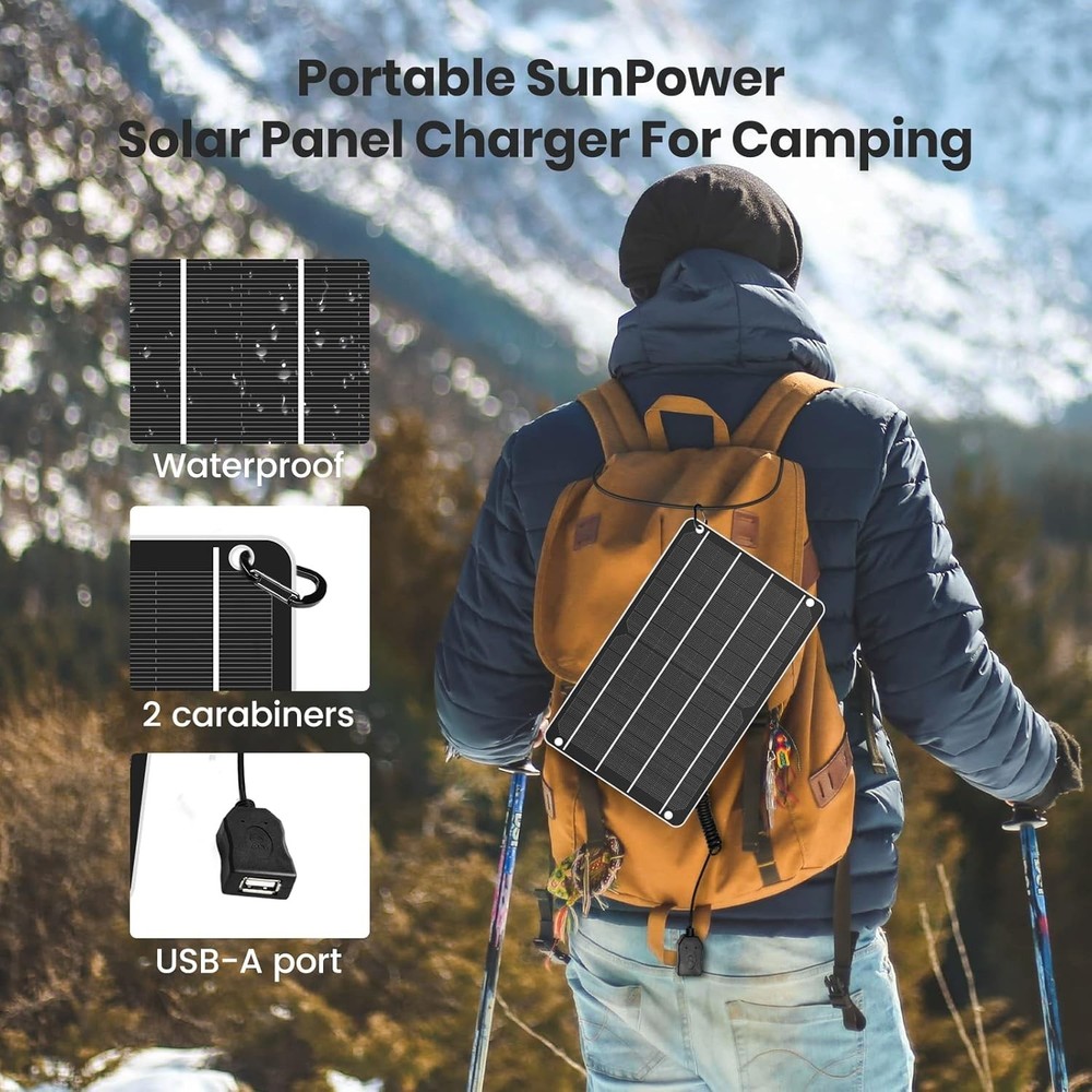 Efficient 6W Portable Solar Panel for Smartphones & Small Devices - Durable