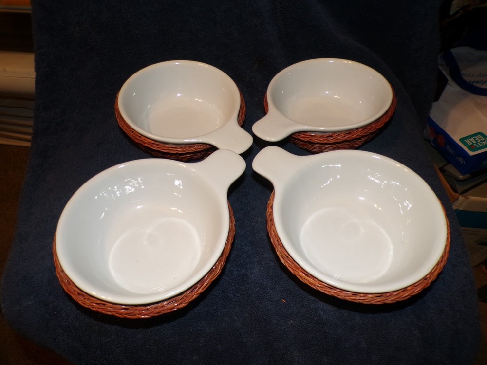 alco ceramic & wicker ovenware set