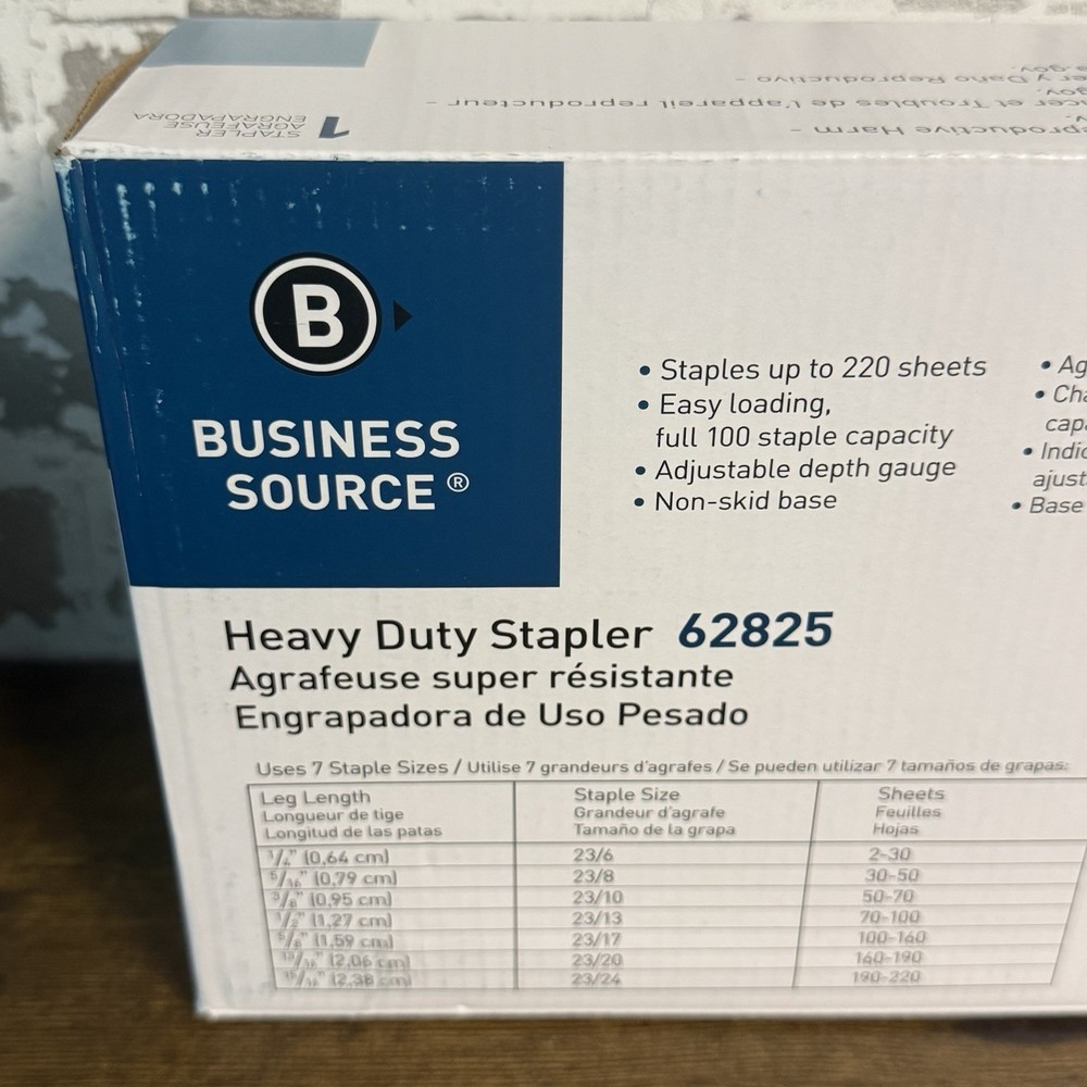NEW — Business Source Heavy-Duty Stapler 62825 220 Sheets