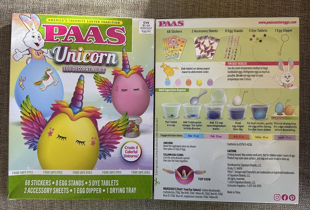 PAAS Easter Egg Coloring And Decorating Kits (2) - Unicorn Themed