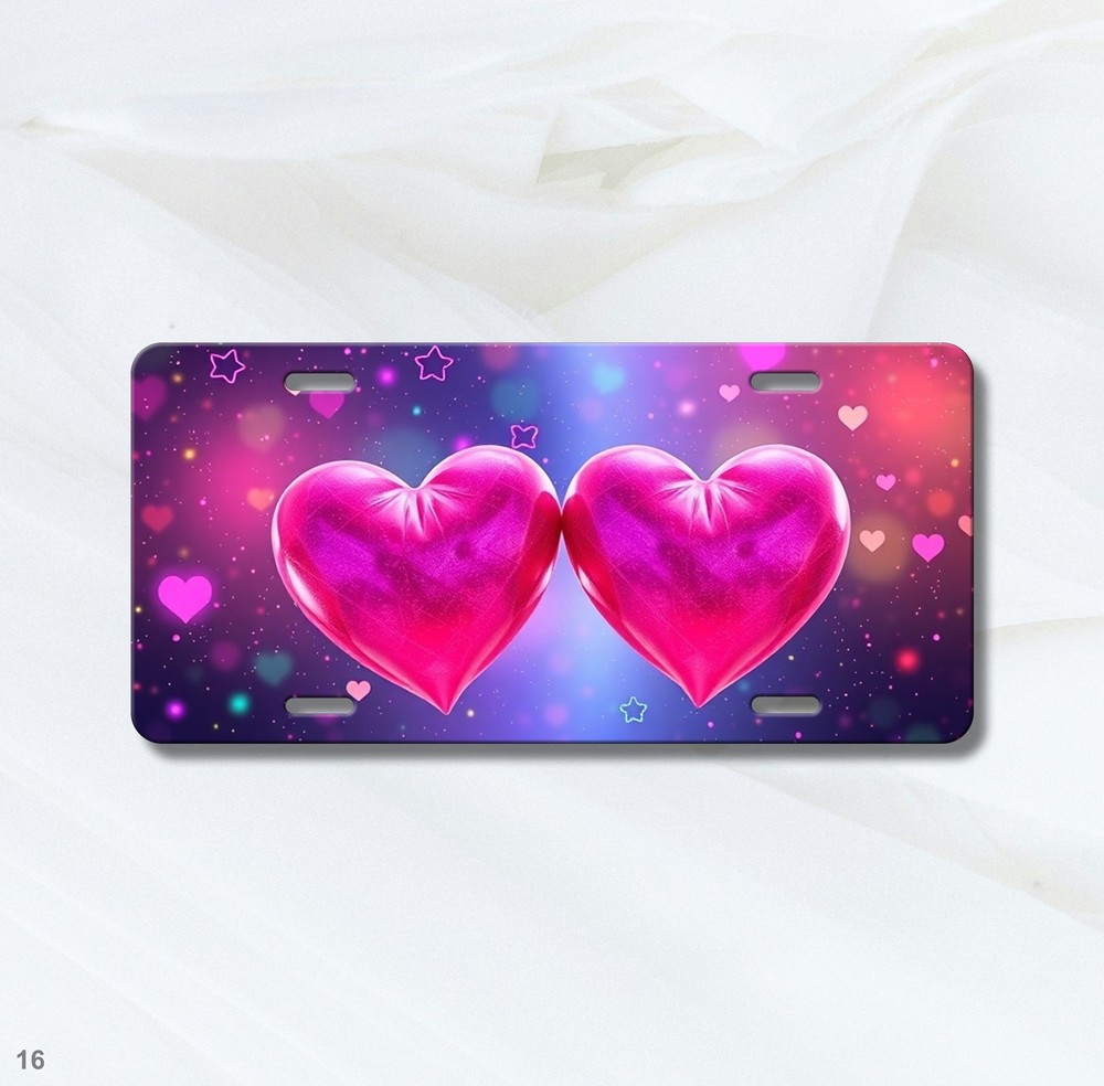 Stylish Hearts License Plate Customizable Front Plate Gift Idea