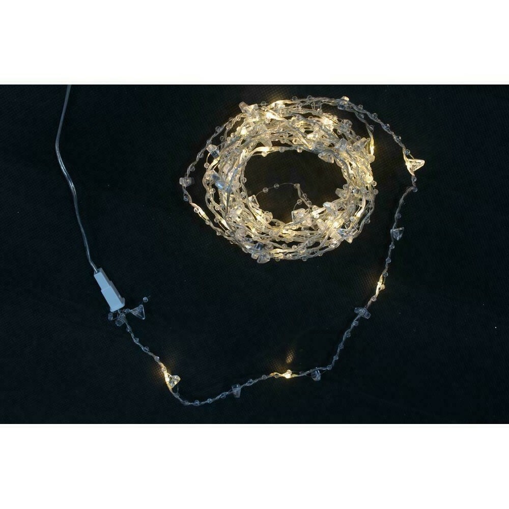 Home Accents 12.6ft 40 LED Micro Dot String Light Warm White Battery Operated