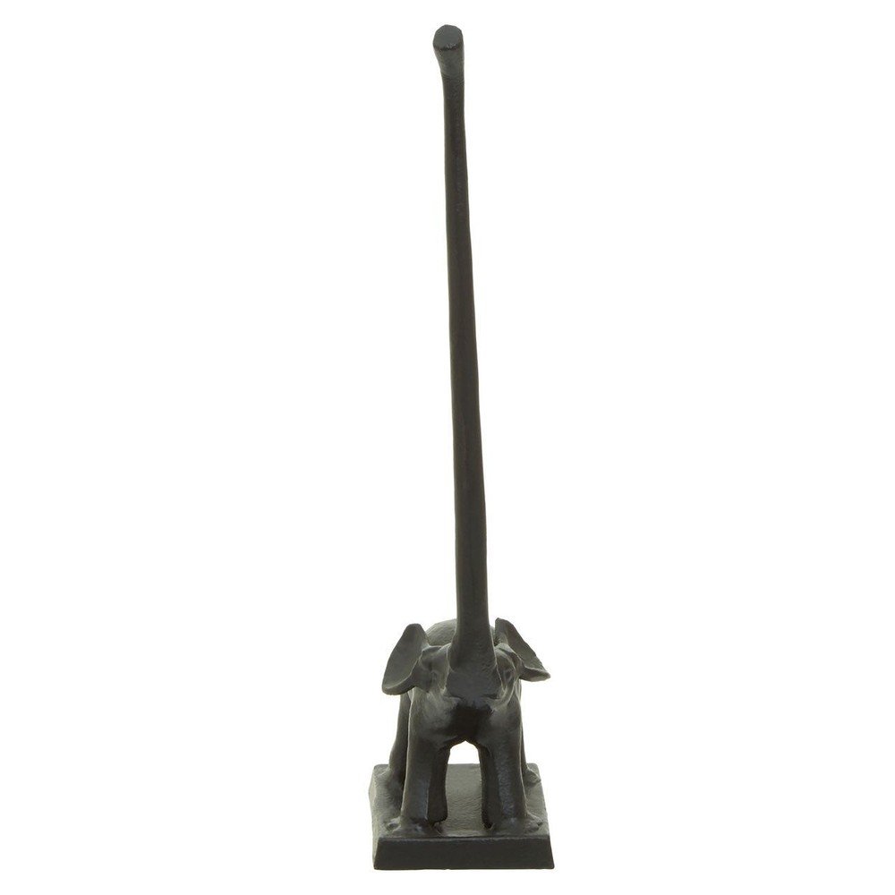 Fauna Black Elephant Toilet Roll Holder Small Kitchen Tissue Pole Stand Base
