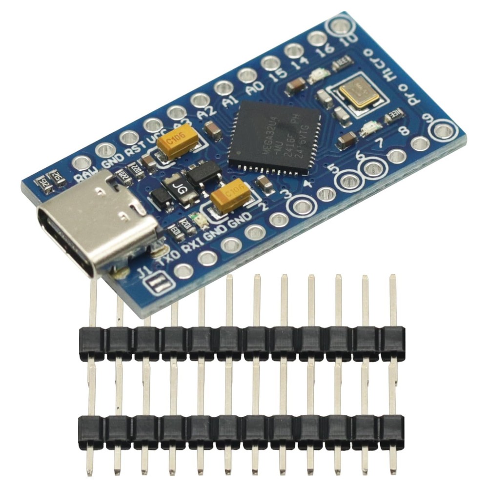 2 Pack Micro/Type-C USB ATmega32U4 Module 5V 16MHz Development Board Pro Micro