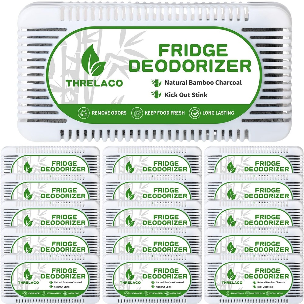 Threlaco 15 Pack Refrigerator Deodorizer Activated Charcoal Fridge Deodorizer...