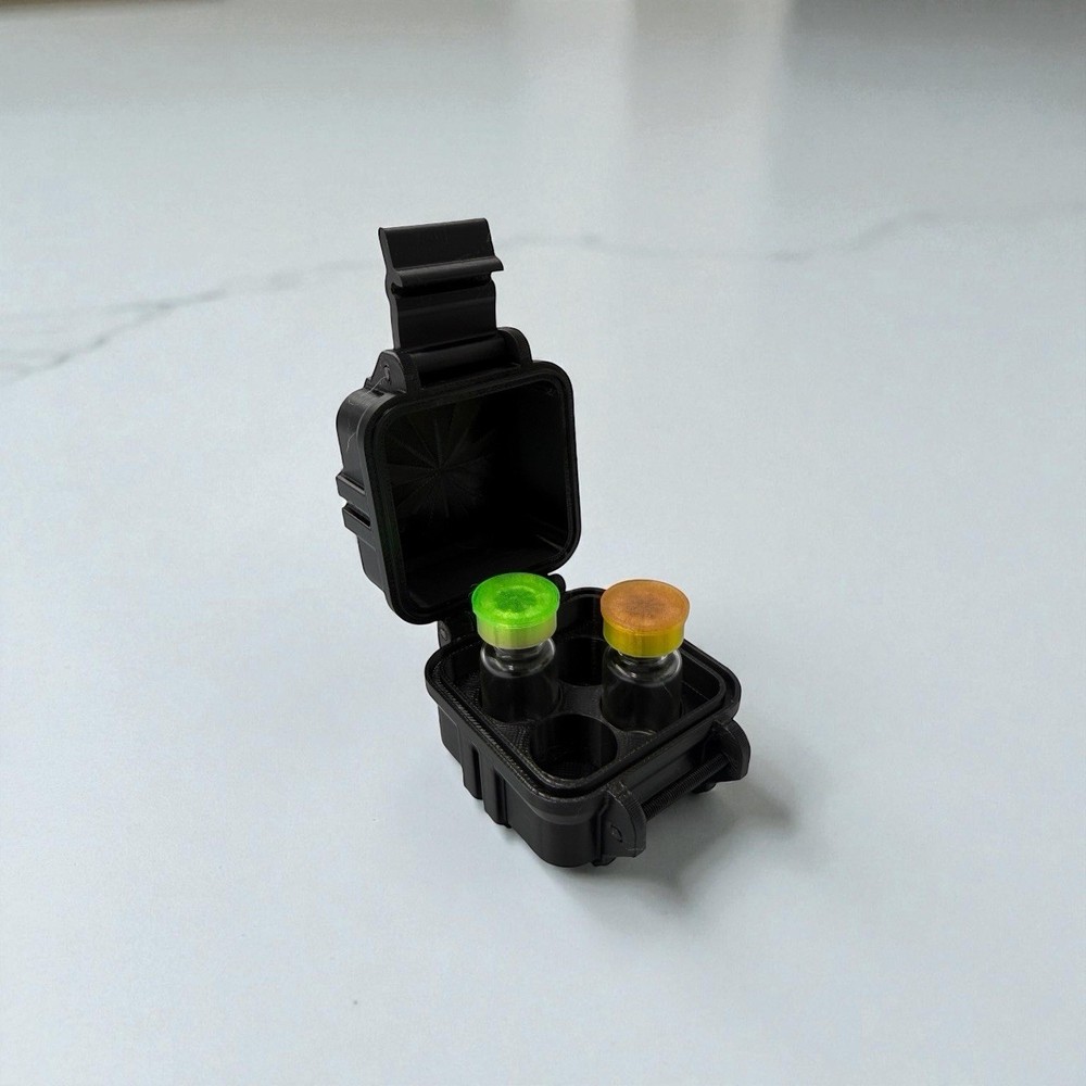 Peptide Vial Storage Container Carrying Case Organizer 4x 3ml Vial