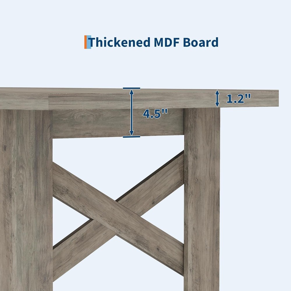 71"L Farmhouse Dining Table 6-8 Rectangular Barn Wooden Kitchen Table