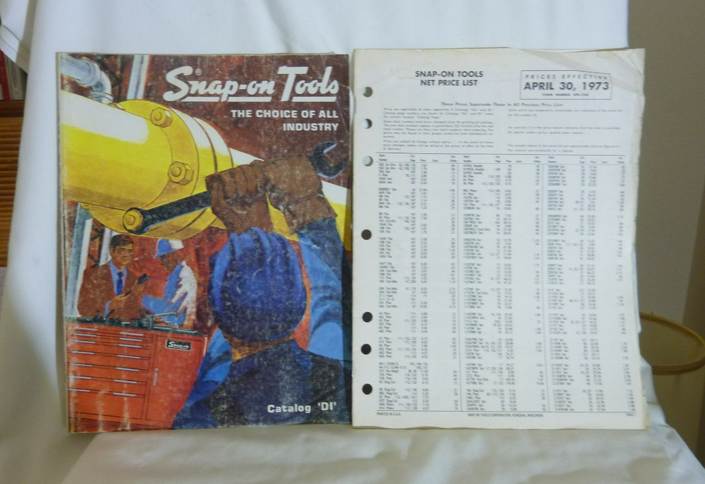 Original May, 1973 Snap-On Tools Catalog & April 30, 1973 Price List
