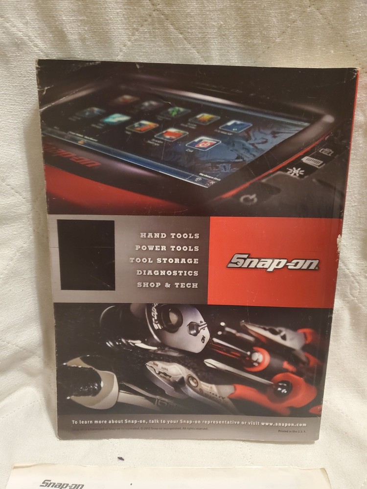 Original 2012 Snap-On Tools Catalog 1200 With Credit Application