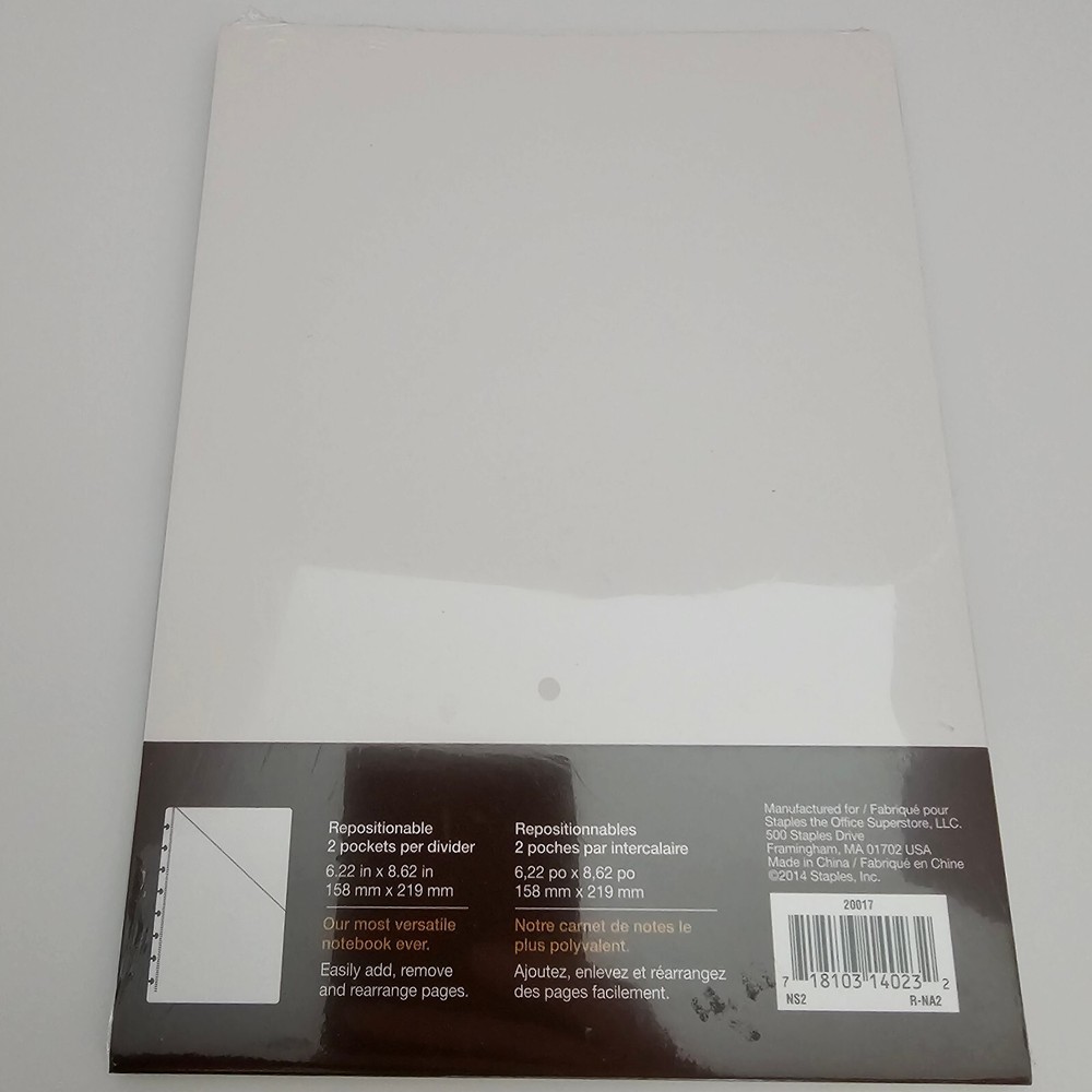 ARC Pocket Poly Dividers 2-Pack Model #20017 Customizable Notebook System NEW