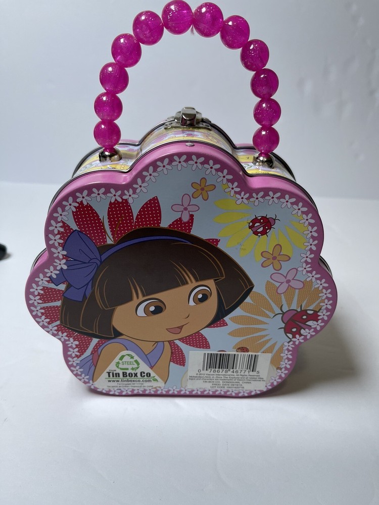 2012 Dora The Explorer Tin Box Co. w Handle Collectible Case