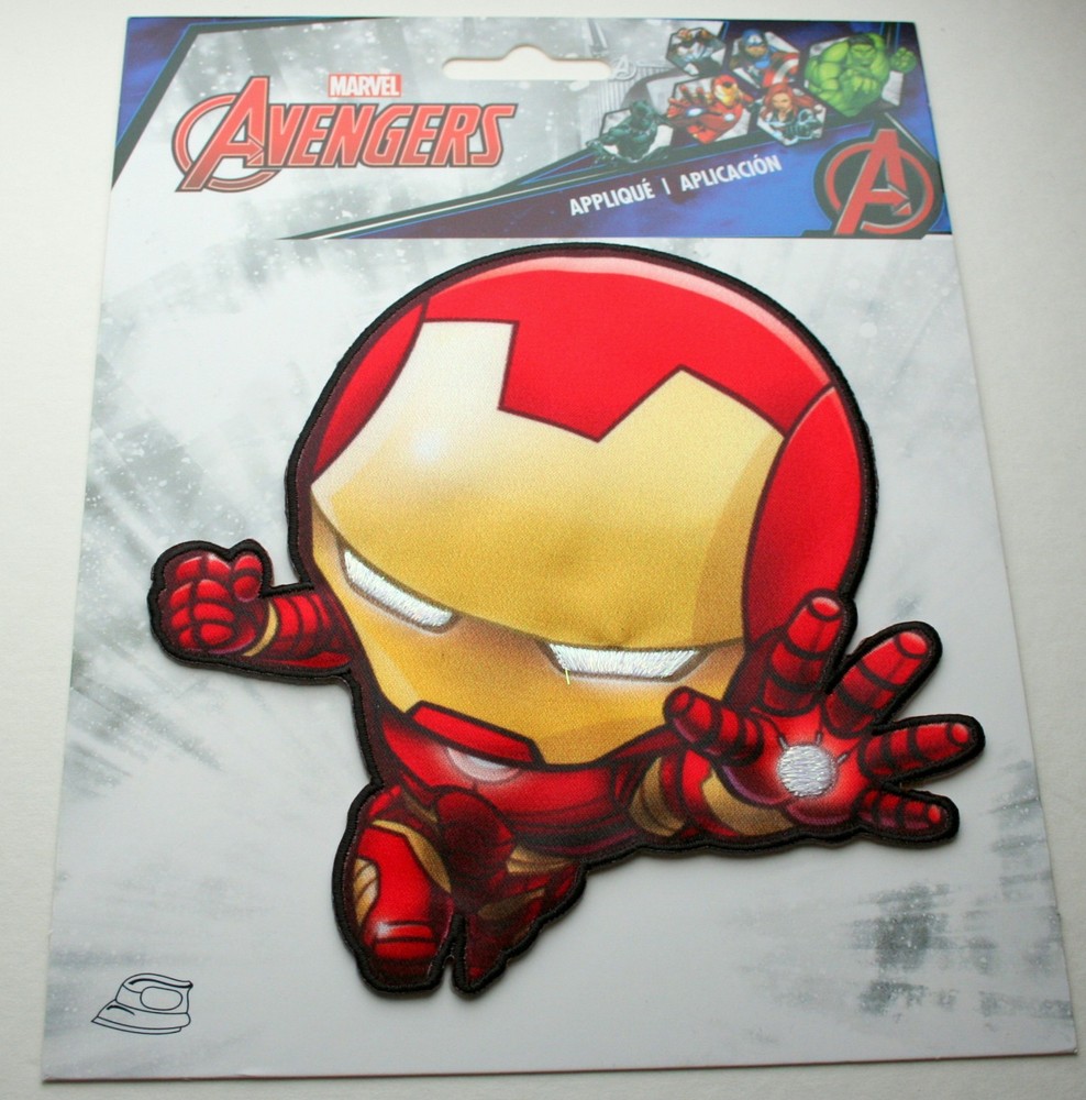 Official Marvel Comics Kawaii Large Iron Man Iron-On Cloth Jacket Patch New 2016