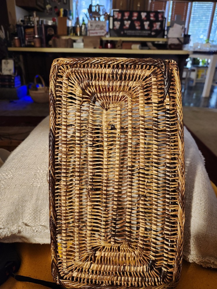 Vintage Wicker Silverware Tray Divided Drawer Organization 8x13