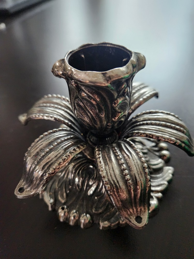 Ornate Silver Candelabra Tip
