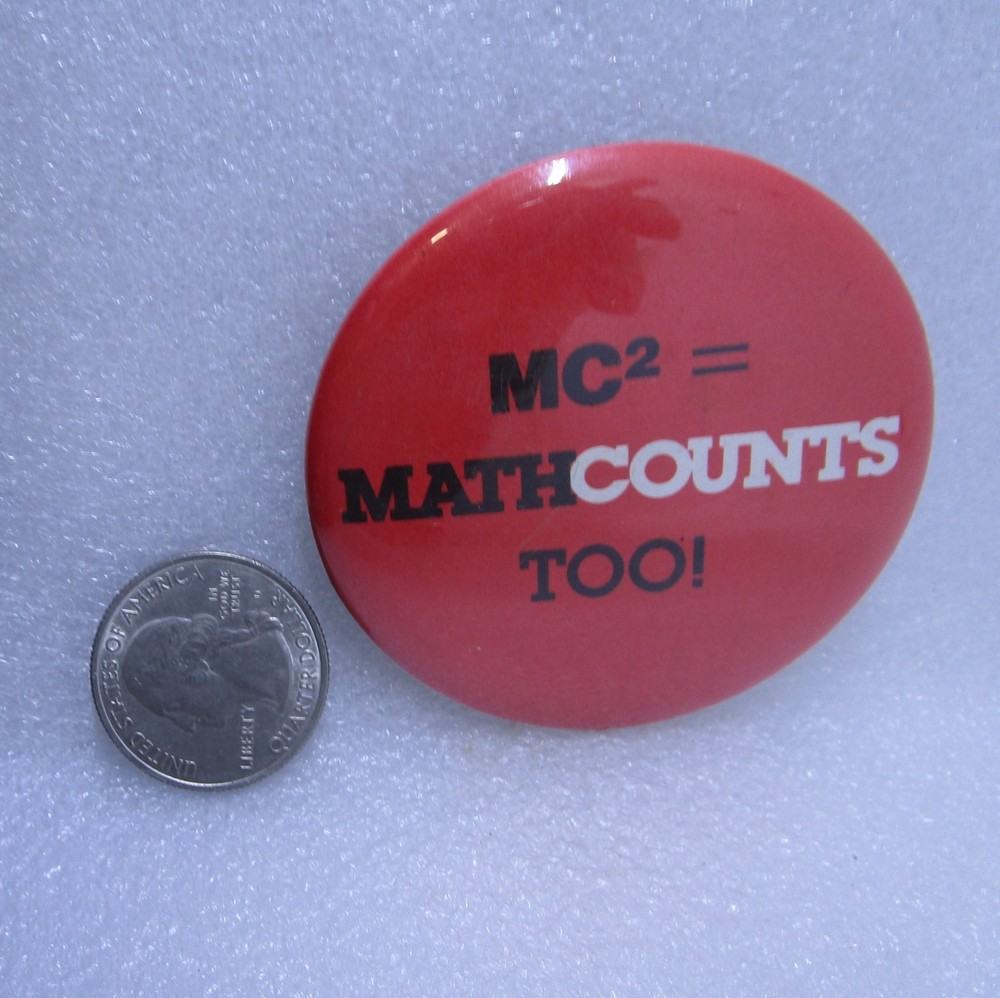 MC2 = Math Counts Too! Button Pin